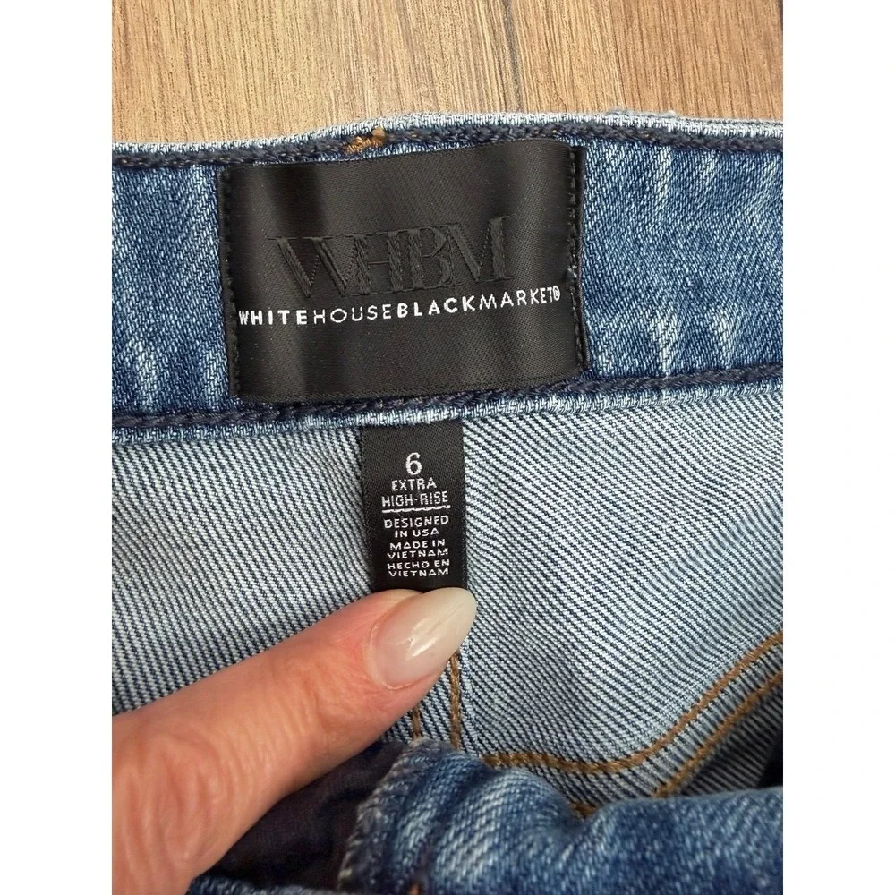 White House Black Market Jeans 6 Extra High Rise‎ Relaxed Straight Blue